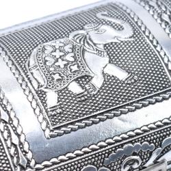 Jewellery trunk box, recycled aluminium elephant design, 13x9x7cm