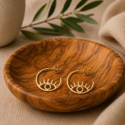 Earrings Gold Colour, Eye
