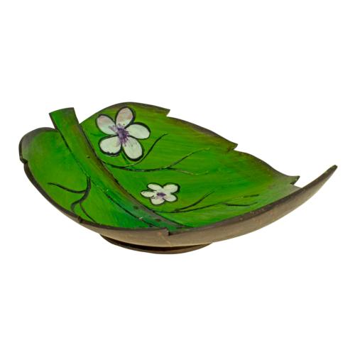 Coconut bowl painted leaf, assorted designs