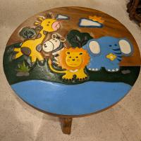 Hand carved African animals children's table