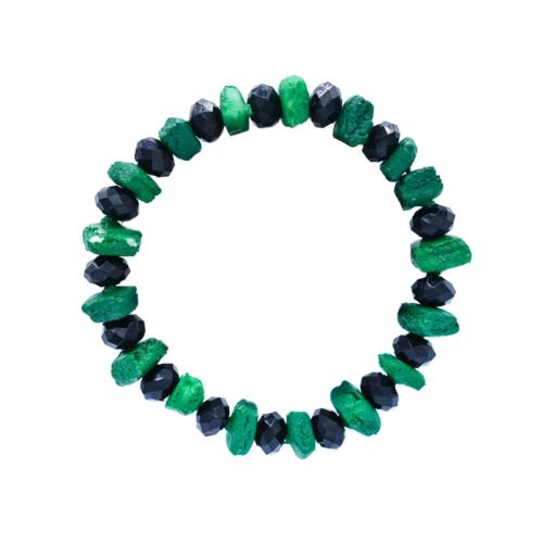 Bracelet green and black beads