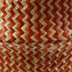 Woven seagrass basket, natural & tan brown 35cm