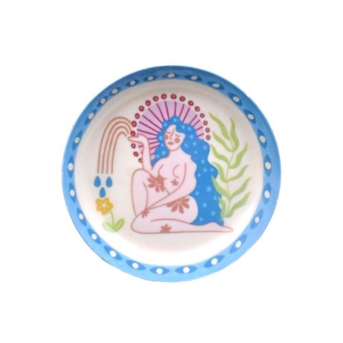 Trinket Dish / Tray Metal Mother Nature 9.5cm diameter