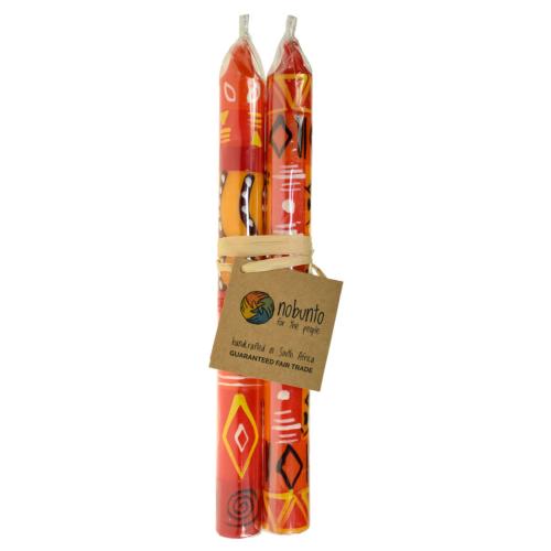 2 hand painted dinner candles, Zahabu