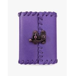 Purple Leather Notebook Journal with Clasp 8 x 10cm