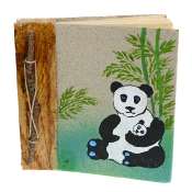 Notebook, sand painting, panda, 19x19cm