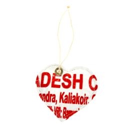 Hanging decoration, heart, recycled plastic bags