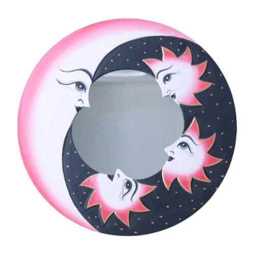 Mirror Sun and Moon Black Pink 40cm diameter