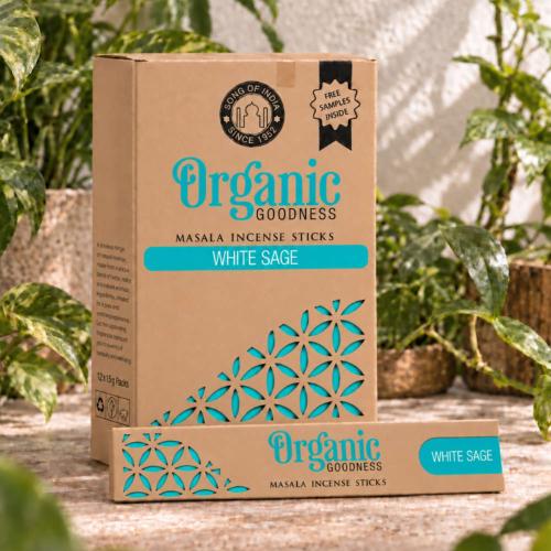 Organic goodness incense, white sage scented, box of 12