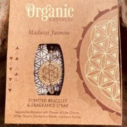 Scented bracelet + spray gift set, Organic Goodness, Madurai Jasmine