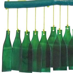Mobile, recycled glass, 10 bottles green