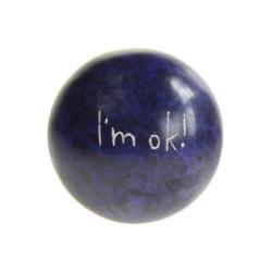 Sentiment pebble round, I'm OK, blue
