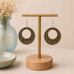Earrings Round Cut-out Circle