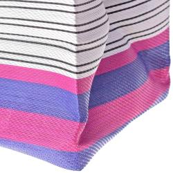 Planter plant holder recycled plastic cement bags, pink blue stripes 15x15x15cm