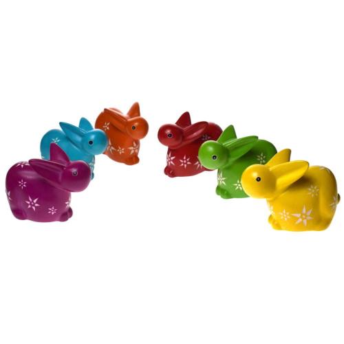 Kisii stone rabbits set of 6 assorted 7.5x6x4.5cm