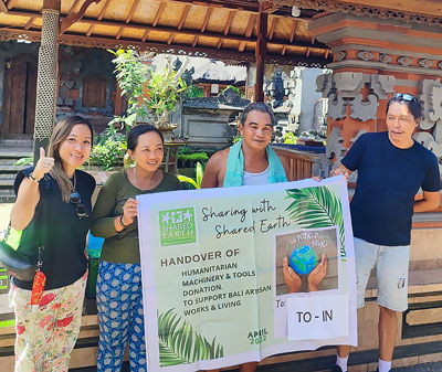 Tools donated from Shared Earth to Bali artisans